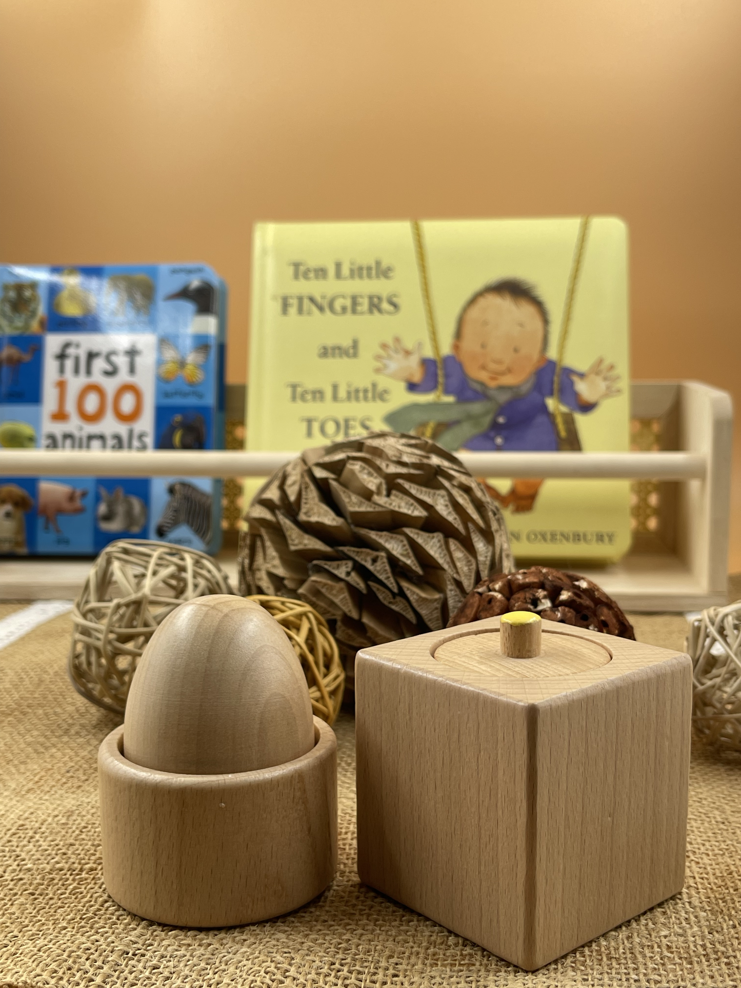 Set of Wooden Pincer Grasp and Egg Cup Puzzles