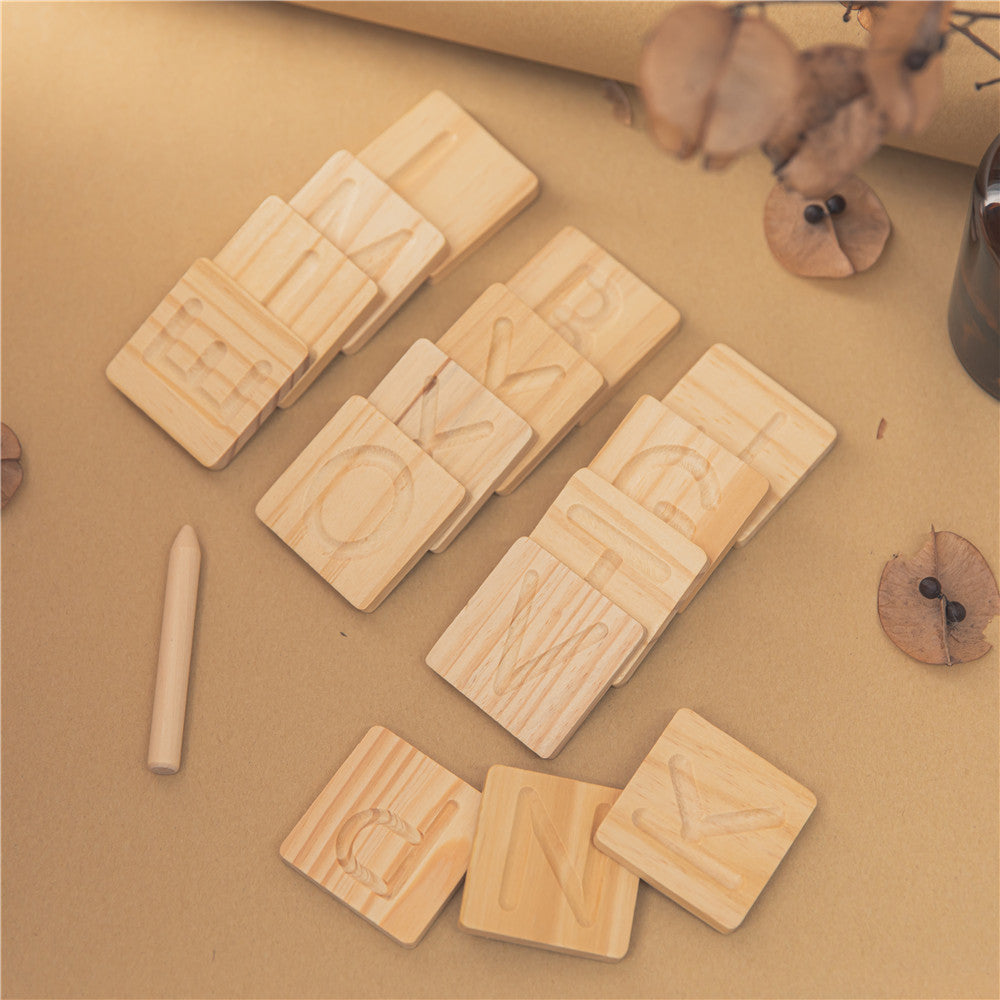 Alphabet Writing Practice Wooden Chips