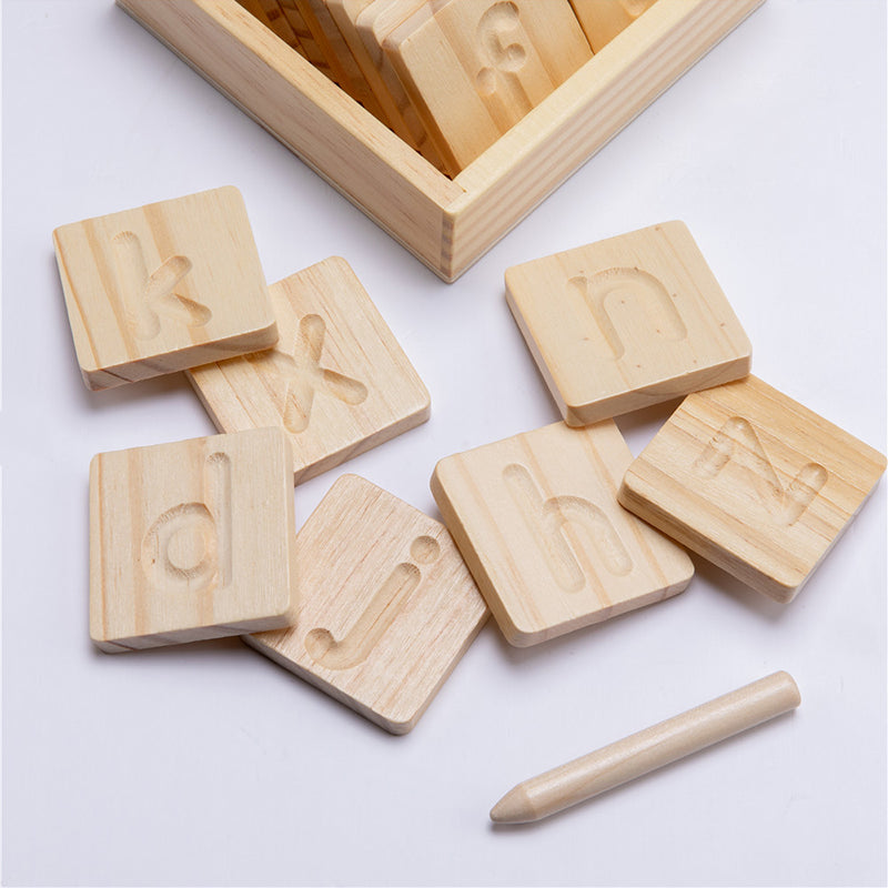 Alphabet Writing Practice Wooden Chips