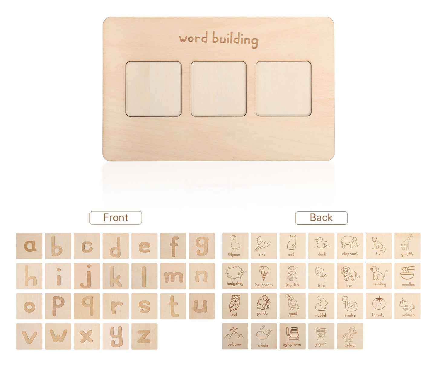 Wooden 3-Letter Word Board