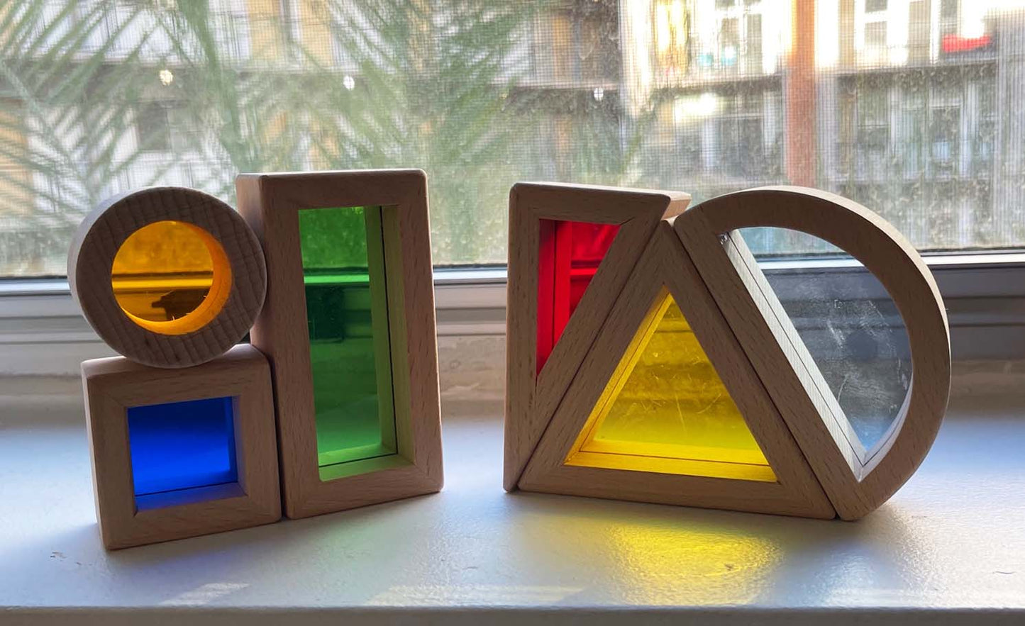 6-Piece Shape Blocks with Colored Acrylics