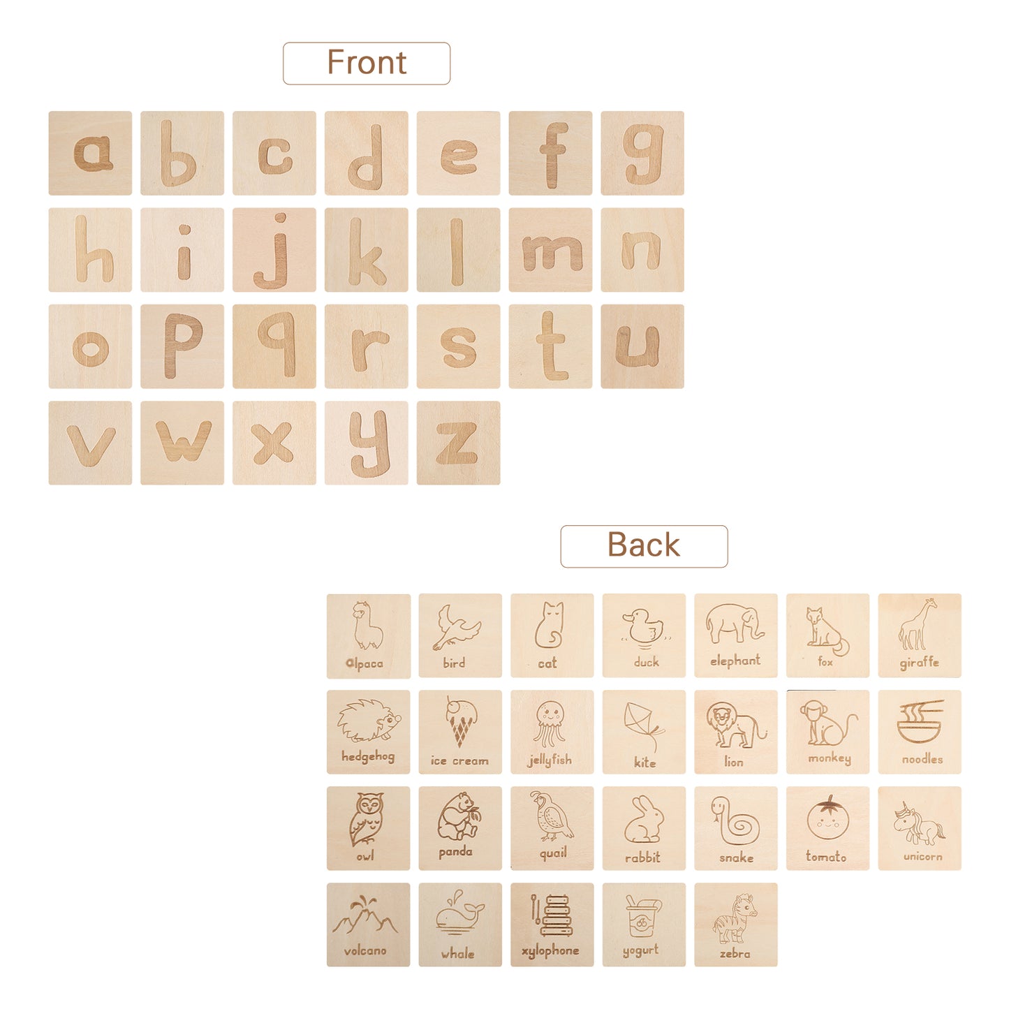 Wooden 3-Letter Word Board