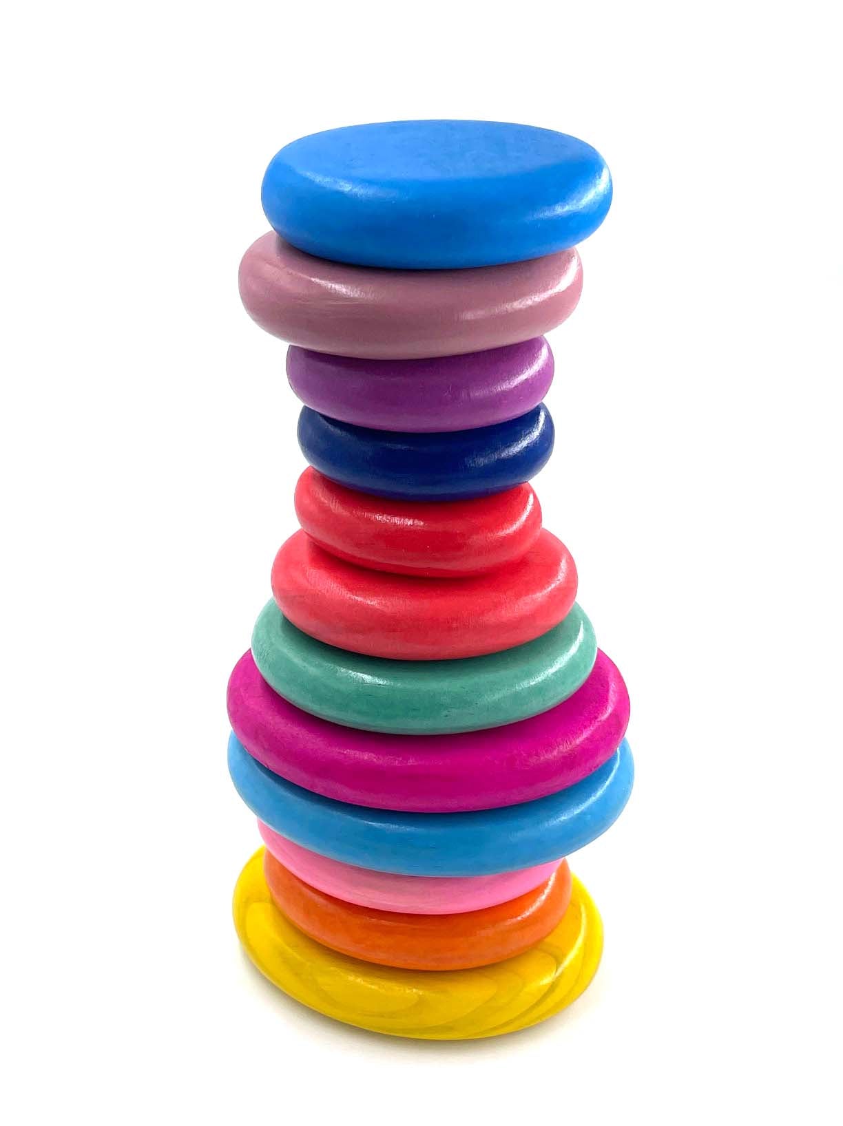 12- Piece Stacking Wooden Flat Stones