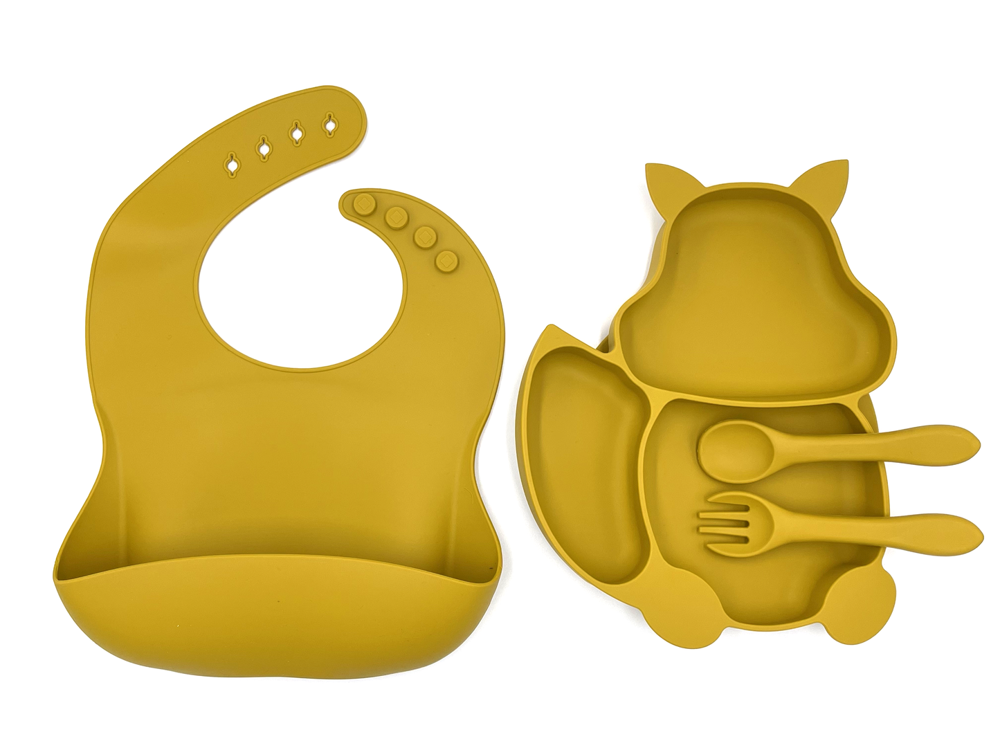 Baby Feeding Set (with bib, plate and spoon/fork)