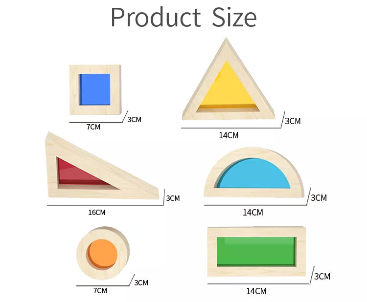 6-Piece Shape Blocks with Colored Acrylics