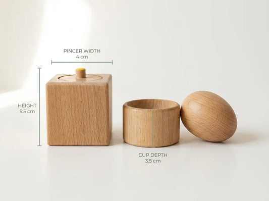 Set of Wooden Pincer Grasp and Egg Cup Puzzles