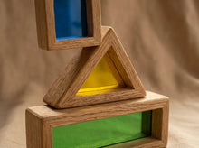 Load image into Gallery viewer, 6-Piece Shape Blocks with Colored Acrylics
