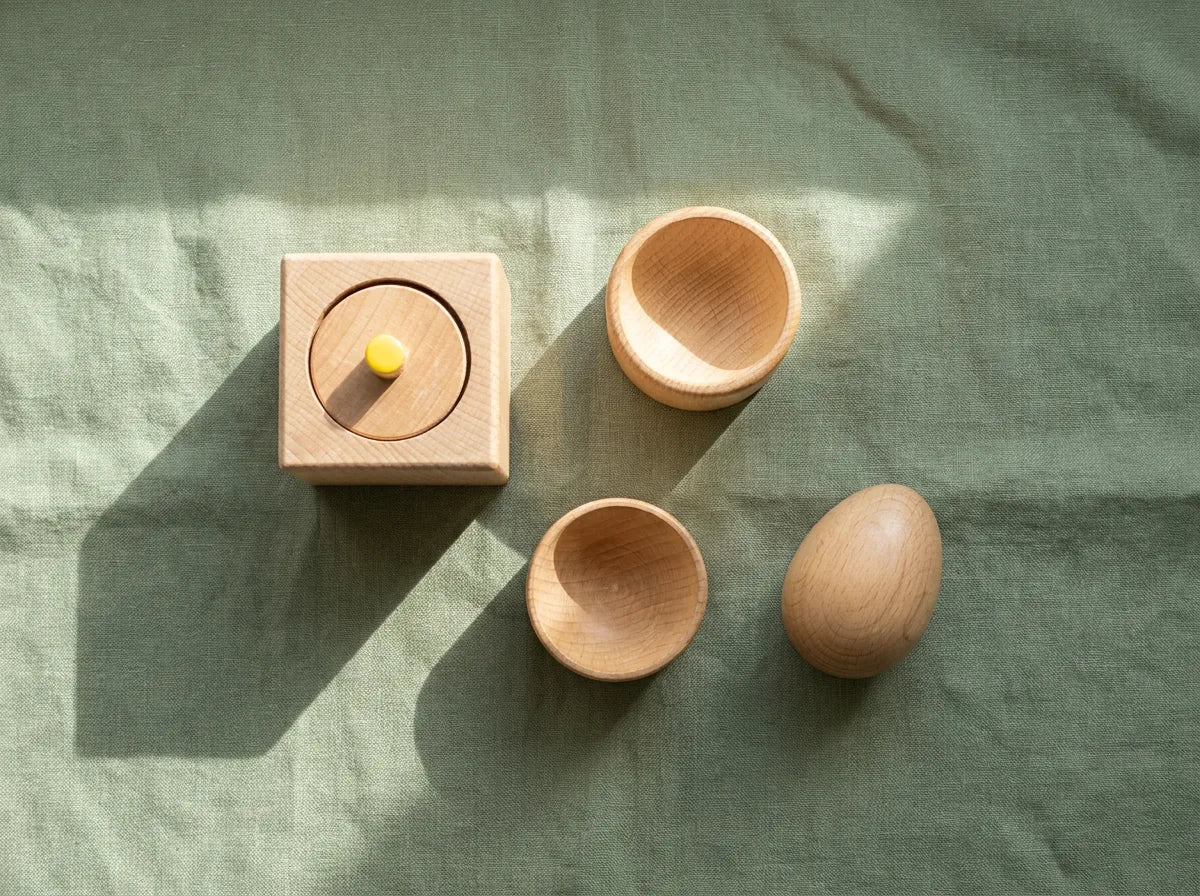 Set of Wooden Pincer Grasp and Egg Cup Puzzles