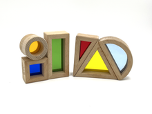 Load image into Gallery viewer, 6-Piece Shape Blocks with Colored Acrylics

