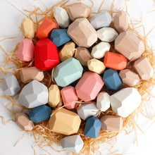 Load image into Gallery viewer, 36-Piece Stacking Wooden Boulders
