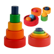 Load image into Gallery viewer, Wooden Stacking Circular Bowls
