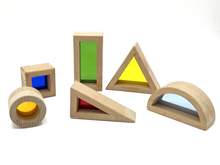 Load image into Gallery viewer, 6-Piece Shape Blocks with Colored Acrylics

