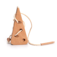 Load image into Gallery viewer, Wooden Cheese Threading Toy
