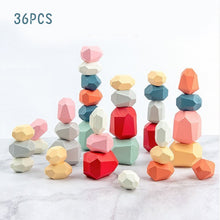 Load image into Gallery viewer, 36-Piece Stacking Wooden Boulders
