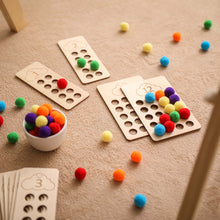 Load image into Gallery viewer, Counting Board with Colored Pompoms
