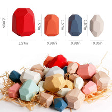Load image into Gallery viewer, 36-Piece Stacking Wooden Boulders
